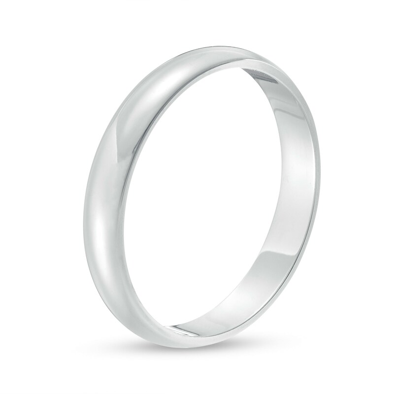 Main Image 3 of 3.0mm Engravable Low Dome Comfort-Fit Wedding Band in 10K White Gold (1 Line)