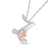 Thumbnail Image 2 of 1/20 CT. T.W. Diamond Cursive "Z" with Butterfly Pendant in Sterling Silver and 10K Rose Gold