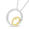 Thumbnail Image 2 of 1/10 CT. T.W. Diamond Circle with "O" Initial Pendant in Sterling Silver and 10K Gold