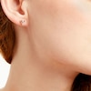 Thumbnail Image 2 of 1/10 CT. T.W. Diamond Ribbon Heart Stud Earrings in 10K Gold