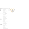 Thumbnail Image 2 of 1/10 CT. T.W. Diamond Ribbon Heart Stud Earrings in 10K Gold