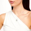 Thumbnail Image 2 of Elongated Cushion-Cut Aquamarine, White Lab-Created Sapphire and 1/5 CT. T.W. Diamond Frame Pendant in 14K White Gold