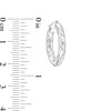 Thumbnail Image 3 of Diamond-Cut 20.0mm Tube Hoop Earrings in Hollow 14K White Gold
