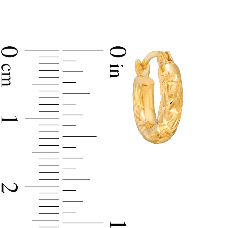 Main Image 3 of Diamond-Cut 13.0mm Tube Hoop Earrings in Hollow 14K Gold