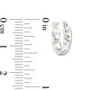 Thumbnail Image 2 of Diamond-Cut 13.0mm Hollow Tube Hoop Earrings in 14K White Gold