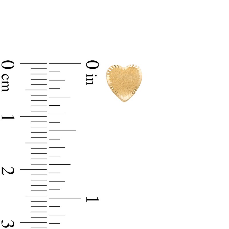 Main Image 2 of Child's Diamond-Cut Heart Stud Earrings in Hollow 14K Gold
