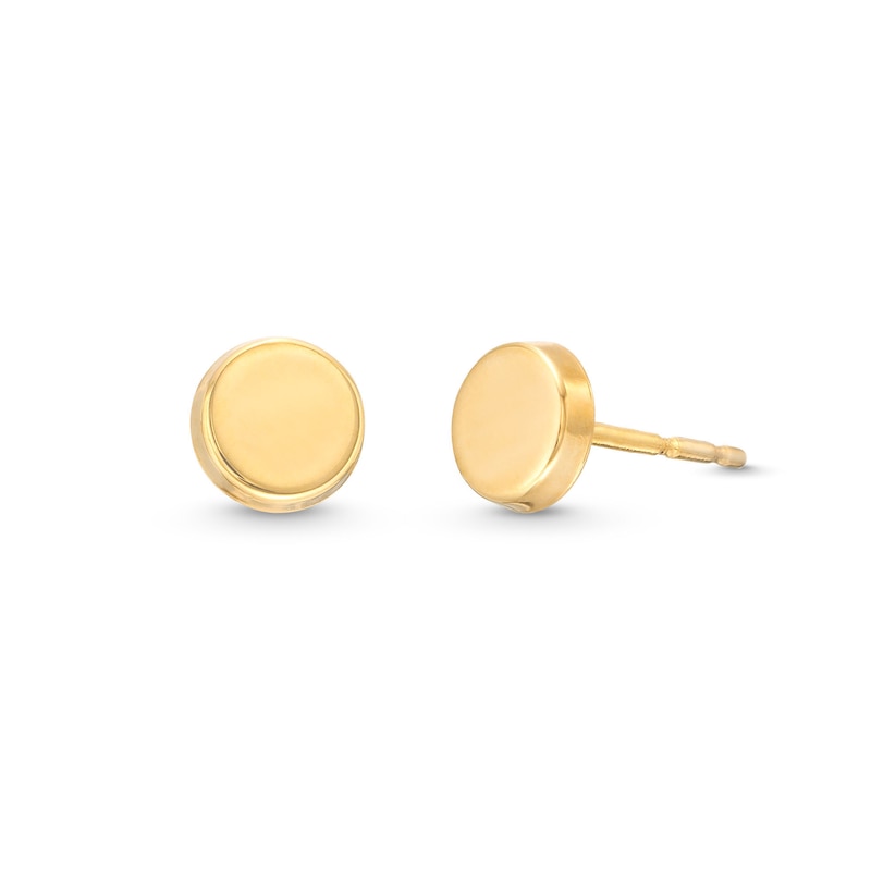 Main Image 1 of Polished Button Stud Earrings in 14K Gold