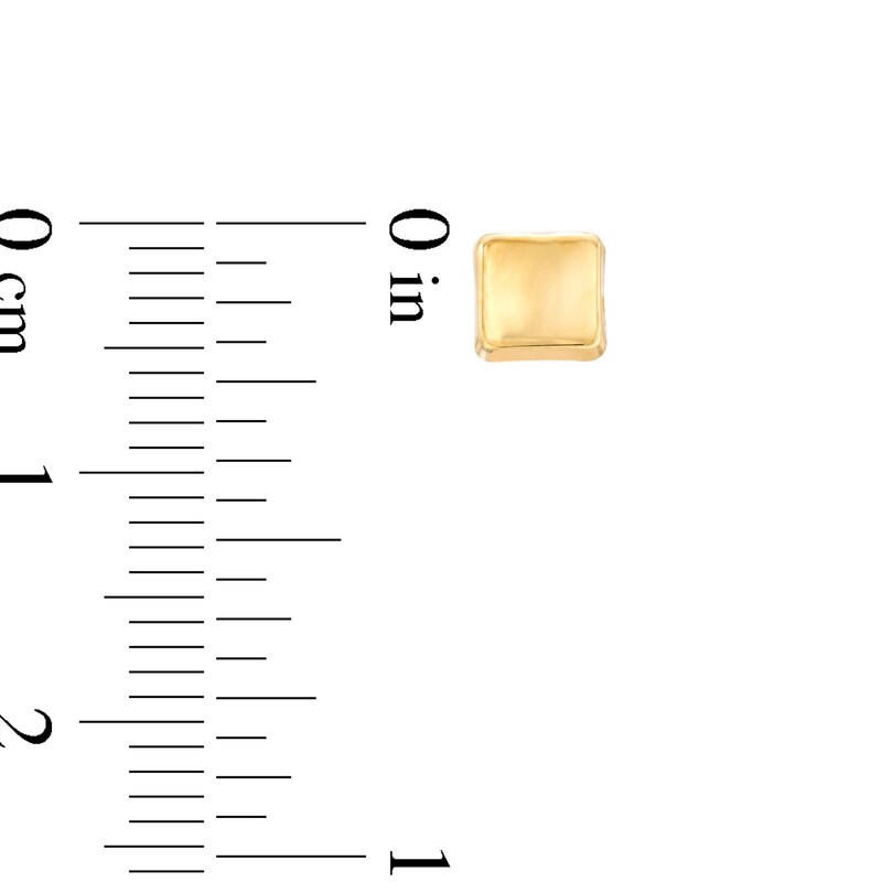 Main Image 3 of Square Button Stud Earrings in 14K Gold