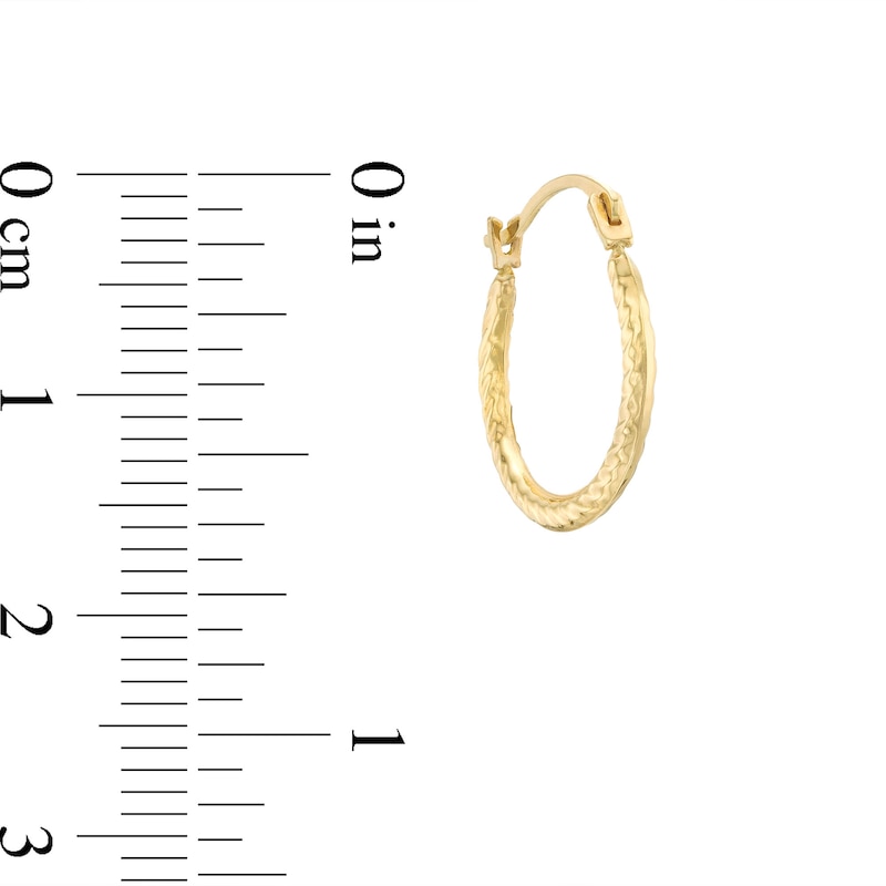 Main Image 2 of Child's 15.0mm Rope Edge Hoop Earrings in Hollow 14K Gold