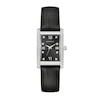 Thumbnail Image 1 of Ladies' Caravelle by Bulova Crystal Accent Black Leather Strap Watch with Rectangular Black Dial (Model: 43L222)