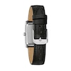 Thumbnail Image 3 of Ladies' Caravelle by Bulova Crystal Accent Black Leather Strap Watch with Rectangular Black Dial (Model: 43L222)