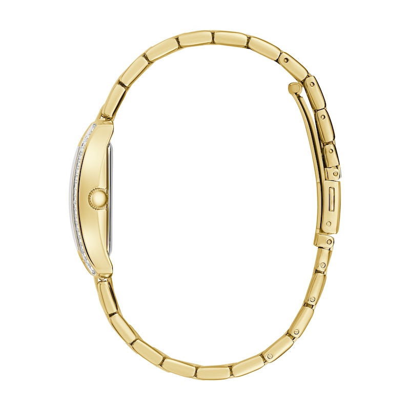 Main Image 2 of Ladies' Caravelle by Bulova Crystal Accent Gold-Tone Watch with Rectangular Champagne Dial (Model:45L192)
