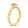 Thumbnail Image 1 of 3/8 CT. T.W. Emerald-Cut Diamond Criss-Cross Vintage-Style Engagement Ring in 14K Gold