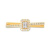 Thumbnail Image 2 of 3/8 CT. T.W. Emerald-Cut Diamond Criss-Cross Vintage-Style Engagement Ring in 14K Gold