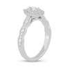 Thumbnail Image 2 of 1/2 CT. T.W. Pear-Shaped Diamond Scallop Frame Vintage-Style Engagement Ring in 14K White Gold