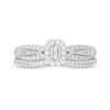 Thumbnail Image 2 of 1/2 CT. T.W. Emerald-Cut Diamond Frame Overlay Bridal Set in 14K White Gold