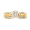 Thumbnail Image 3 of 1/2 CT. T.W. Emerald-Cut Diamond Frame Overlay Bridal Set in 14K Gold