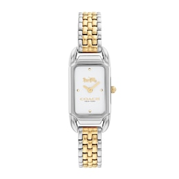 Ladies' Coach Cadie Two-Tone Watch with Rectangular White Dial (Model: 14504172)