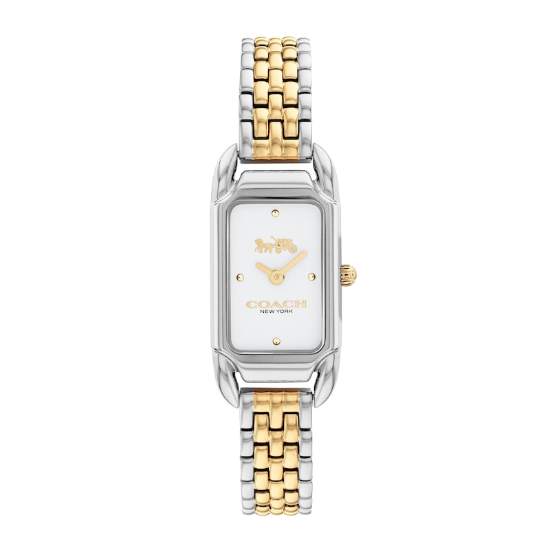 Main Image 1 of Ladies' Coach Cadie Two-Tone Watch with Rectangular White Dial (Model: 14504172)