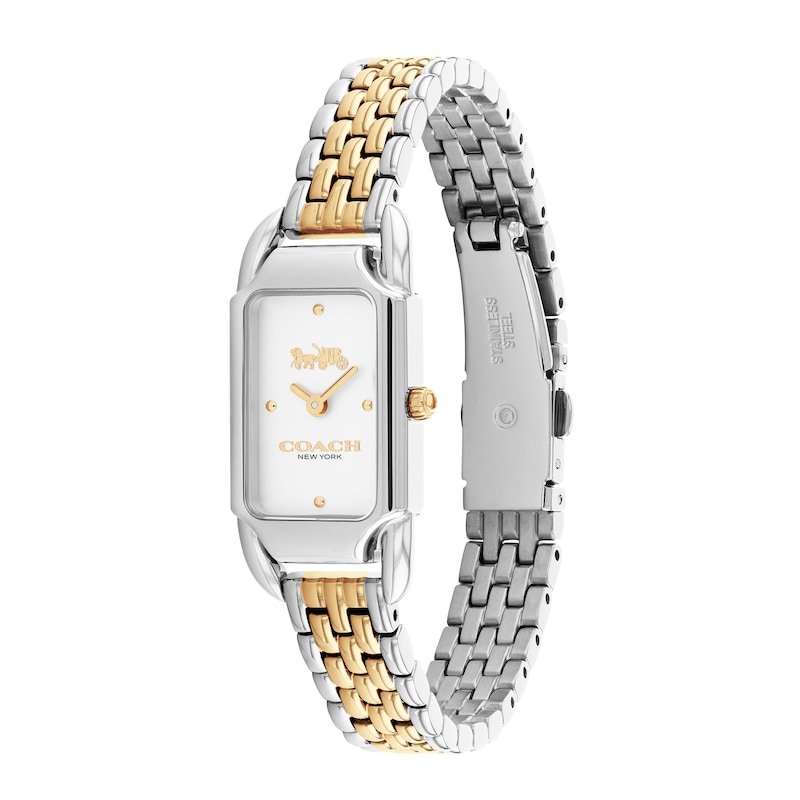 Main Image 2 of Ladies' Coach Cadie Two-Tone Watch with Rectangular White Dial (Model: 14504172)