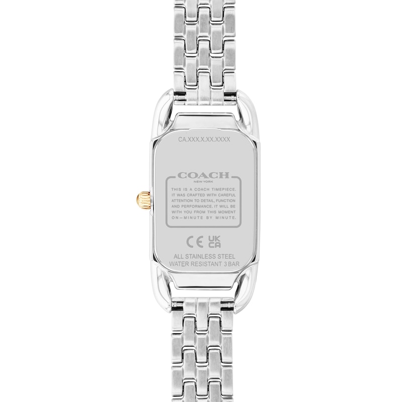Main Image 3 of Ladies' Coach Cadie Two-Tone Watch with Rectangular White Dial (Model: 14504172)