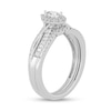 Thumbnail Image 2 of 1/2 CT. T.W. Pear-Shaped Diamond Frame Overlay Bridal Set in 14K White Gold