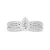 Thumbnail Image 3 of 1/2 CT. T.W. Pear-Shaped Diamond Frame Overlay Bridal Set in 14K White Gold