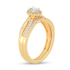Thumbnail Image 2 of 1/2 CT. T.W. Oval Diamond Frame Overlay Bridal Set in 14K Gold