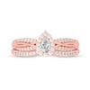 Thumbnail Image 3 of 1/2 CT. T.W. Pear-Shaped Diamond Frame Overlay Bridal Set in 14K Rose Gold