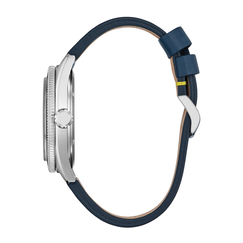 Main Image 2 of Citizen Eco-Drive® Disney Donald Duck with Shark Blue Leather Strap Watch with Blue Dial (Model: AW1790-05W)
