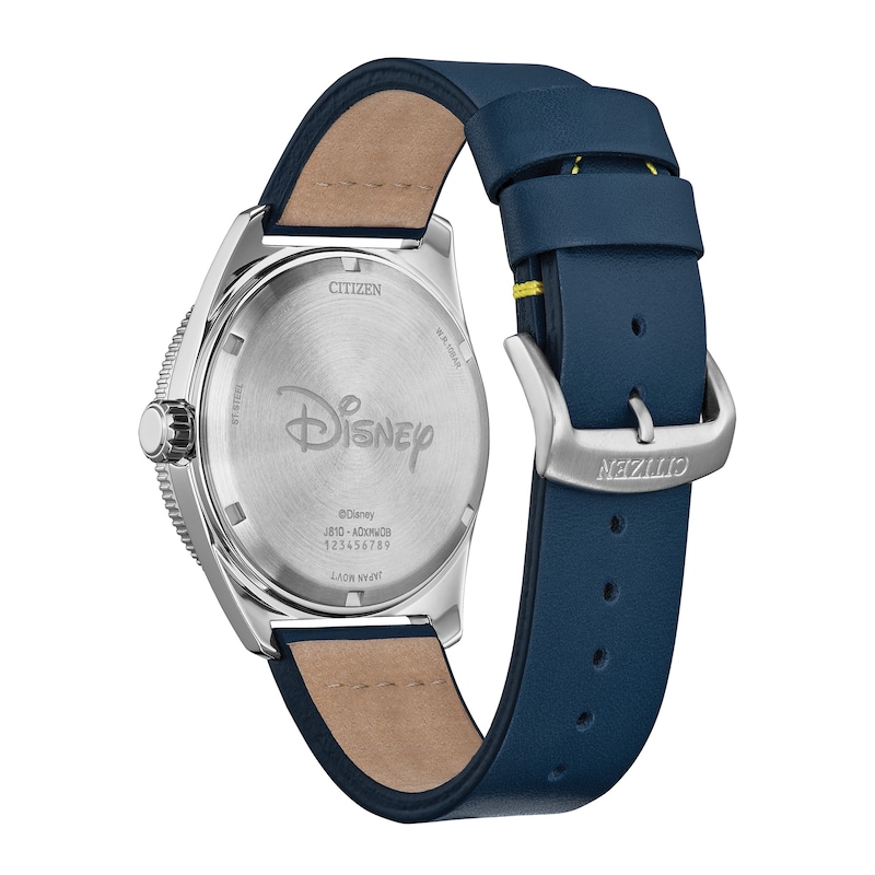 Main Image 3 of Citizen Eco-Drive® Disney Donald Duck with Shark Blue Leather Strap Watch with Blue Dial (Model: AW1790-05W)