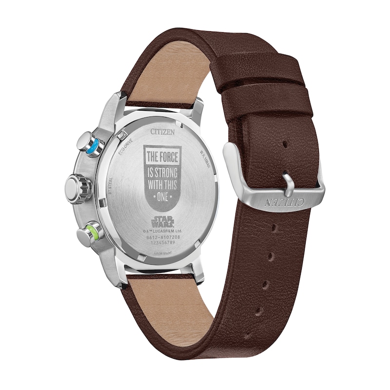 Main Image 3 of Men's Citizen Eco-Drive® Star Wars™ Luke Skywalker™ Brown Strap Chronograph Watch with Blue Dial (Model: CA0768-07W)