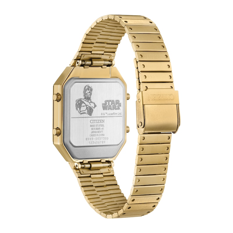 Men's Citizen Star Wars™ C-3PO™ Ana-Digi Gold-Tone IP Watch with Square Dial (Model: JG2123-59E)
