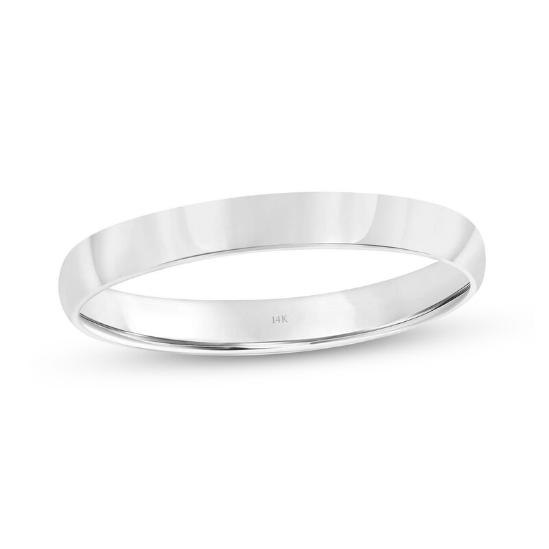 Main Image 1 of 3.0mm Engravable Low Dome Comfort Fit Wedding Band in 14K White Gold (1 Line)