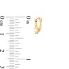 Thumbnail Image 2 of Child's 3.0mm Heart-Shaped Lab-Created Opal Tube Hoop Earrings in Hollow 14K Gold