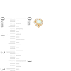 Thumbnail Image 2 of Child's 3.0mm Cabochon Lab-Created Opal and Cubic Zirconia Frame Heart Stud Earrings in 14K Gold