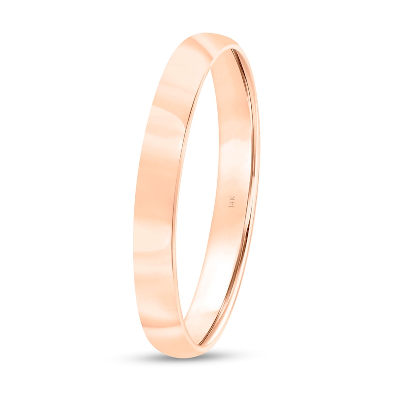Main Image 2 of 3.0mm Engravable Low Dome Comfort Fit Wedding Band in 14K Rose Gold (1 Line)