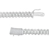 Thumbnail Image 3 of Men's 10 CT. T.W. Diamond Squared Curb Chain Necklace in 10K White Gold - 22"
