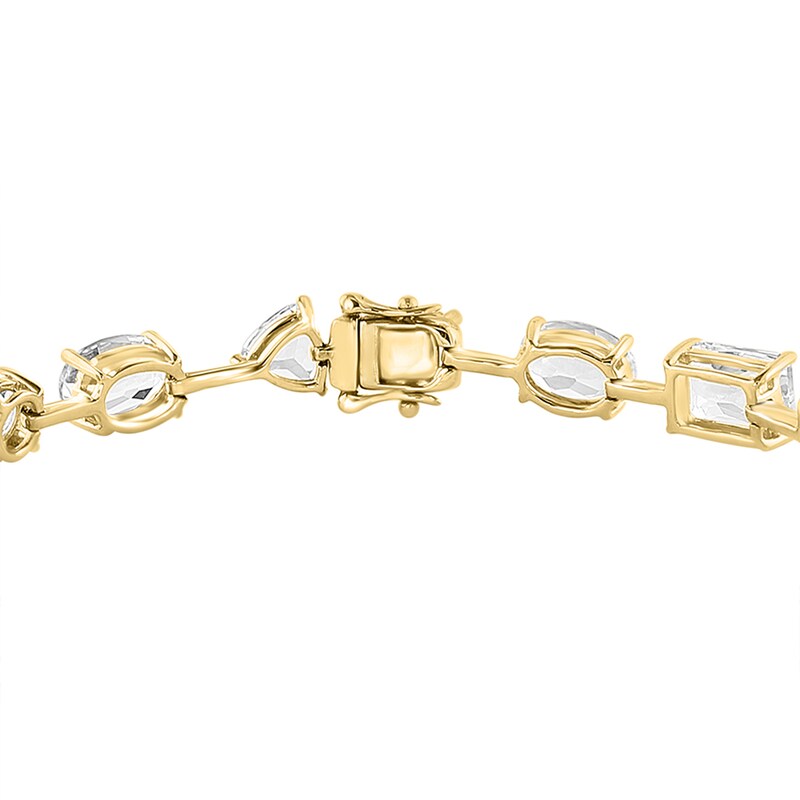 Main Image 3 of EFFY™ Collection Alternating Multi-Shape White Topaz Line Bracelet in 14K Gold