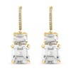 Thumbnail Image 2 of EFFY™ Collection Multi-Shape White Topaz and 1/8 CT. T.W. Diamond Stacked Drop Earrings in 14K Gold