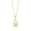 Thumbnail Image 0 of 1/8 CT. Diamond Solitaire Infinity Teardrop Pendant in 10K Gold