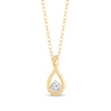 Thumbnail Image 1 of 1/8 CT. Diamond Solitaire Infinity Teardrop Pendant in 10K Gold