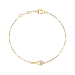 1/8 CT. Diamond Solitaire Sideways Infinity Teardrop Bracelet in 10K Gold