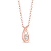 Thumbnail Image 2 of 1/8 CT. T.W. Diamond Solitaire Ichthus Necklace in 10K Rose Gold