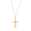 Thumbnail Image 1 of Child's Looping Cross with Heart Pendant in 14K Gold - 15"