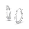 Thumbnail Image 1 of Child's Textured Octagon Hoop Earrings in Hollow 14K White Gold