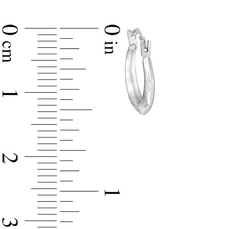 Main Image 3 of Child's Textured Octagon Hoop Earrings in Hollow 14K White Gold
