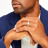 Thumbnail Image 2 of Vera Wang Men's Men’s Sideways Baguette-Cut Blue Sapphire Band in 14K White Gold