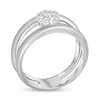 Thumbnail Image 2 of 1/4 CT. T.W. Multi-Diamond Floral Orbit Open Shank Ring in 14K White Gold