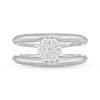 Thumbnail Image 3 of 1/4 CT. T.W. Multi-Diamond Floral Orbit Open Shank Ring in 14K White Gold